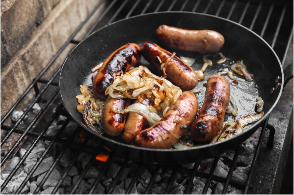 Sage and red onion cockltail sausages from Primrose Herd butchery and online shopPrimrose Herd sage and red on